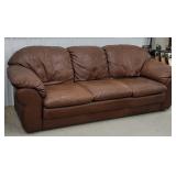 Brown leather sofa