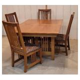 Mission style table and 4 chairs 66"x44"x30"