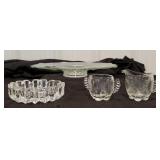 Crystal Lot, Cake Server, ashtray, cream and