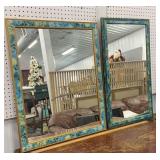 2 floral framed mirrors
