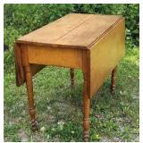 Tiger maple drop leaf table 38"x 43" open 29"t