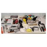 Box Lot of Kitchen Utensils, towels, hot plates,