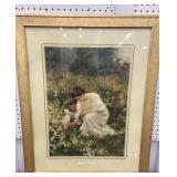 Framed Hermann Singer print - Picking