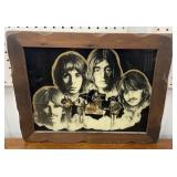 Framed Beatles IBM art approx 15"x19"