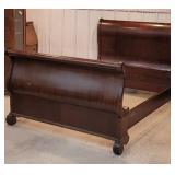 Empire style Mahogany full size sleigh bed
