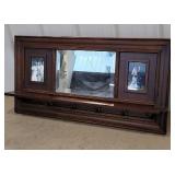 Hall mirror with hooks