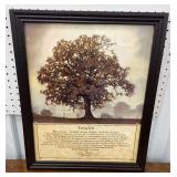 Framed inspirational print - Living Life approx