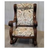 Claw foot oak rocker needs reupholster