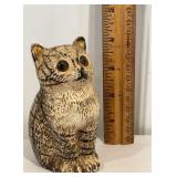 Cast iron cat bank with glass eyes