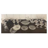 Partial set of Fostoria stemware and serverware