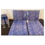 4 Towle lead crystal wine glasses and 8 Wave