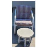 Patio chair with stool