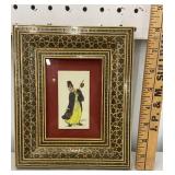 Nice oriental inlaid frame with hand painted man
