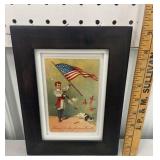 Vintage framed patriotic postcard - 4th of July