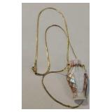 14k Italy gold chain with seashell?? Perfume??