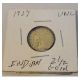 1927 Indian head 2½ dollar gold coin