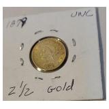1879 2½ dollar gold coin