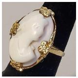 14k gold cameo ring