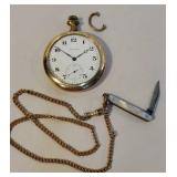 Waltham pocket watch with watch fob pocket knife
