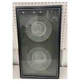 2 framed artist plates in shadow box - Thomas