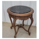 Round marble top end stand