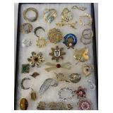 Pretty lot of pins and misc jewelry