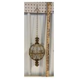 Solar powered outdoor hanging globe