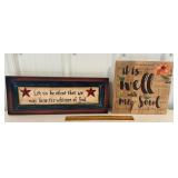 2 wooden Christian signs with quotes