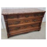 Marble top 3 over 2 dresser fancy hardware