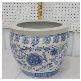 Oriental blue and white jardiniere 14½" across