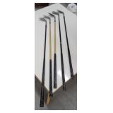 5 fiberglass golf clubs Wilson, medalist, panther