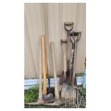 Picks, axe, shovels