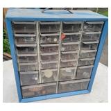 Parts cabinet electrical and plumbing