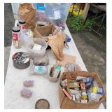 Large tub of hardware, nails, screws, biscuits