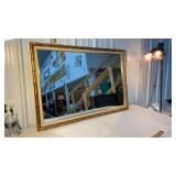Large mirror with gilded bamboo frame approx
