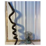 Retro fan and walking stick - fan needs rewiring