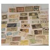 Group of foreign paper money