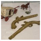 cast iron - horse milk wagon (damage) & cast iron