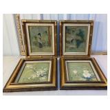 4 oriental style framed prints