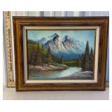 Artist signed painting on canvas - landscape with