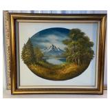 Painting on canvas signed Brooks - landscape with
