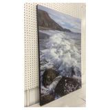 Large photo on canvas - waves hitting the shore