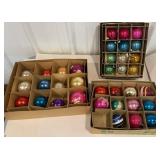 Box of vintage Christmas ornaments