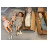 Box of antique dolls - need cleaning