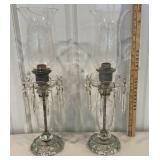2 pretty crystal lamps - 1 with damage - need