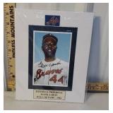 Signed photograph - Hank Aaron with certificate