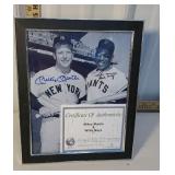 Signed photograph - Mickey Mantle and Willie Mays