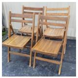4 wood folding chairs