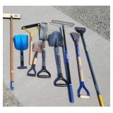 Shovels, rakes, ice scraper, etc