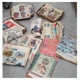 Banana box FULL of old advertising - newspapers